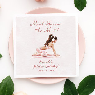 Modern Pink Pilates Princess Birthday Party Napkins