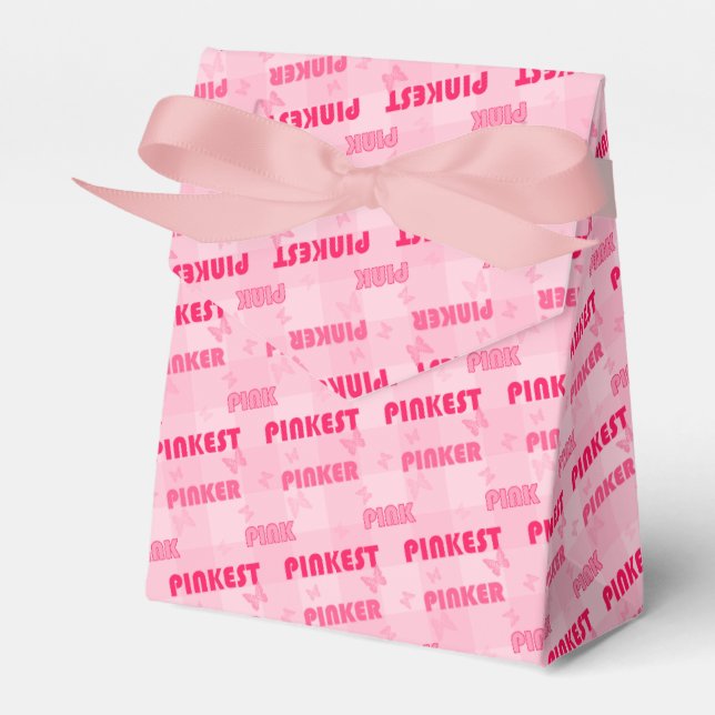 Modern Pink Pinker Pinkest Pattern   Favor Boxes (Front Side)