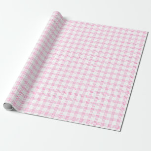 Modern Pink Plaid Wrapping Paper