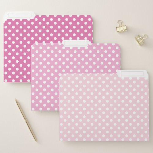 Modern Pink Polka Dot File Folder