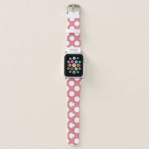 Modern Pink Polka Dots Apple Watch Band