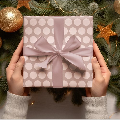 Modern Pink Polka Dots Christmas Wrapping Paper