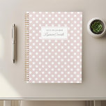 Modern Pink Polka Dots Planner<br><div class="desc">Custom-designed planner notebook featuring white polka dots on dusty pink color with personalized name..</div>