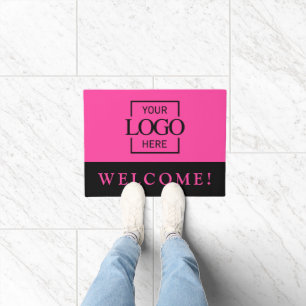 Modern Pink Promotional Business Logo Door Mat