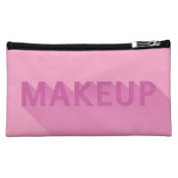 Modern Pink Purple Makeup Typography Makeup Bag
