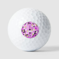 Modern Pink Purple Retro Disco Ball Beige