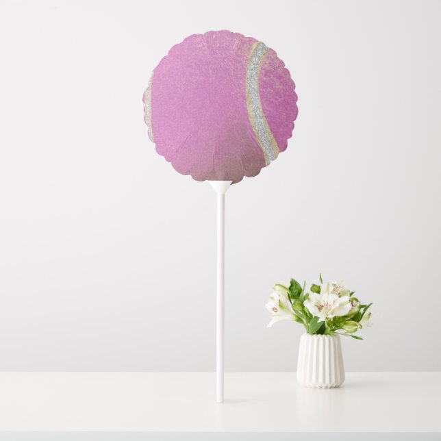 Modern Pink Purple Tennis Ball   Balloon (In SItu)