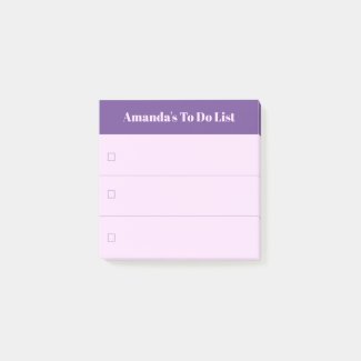 Modern Pink Purple To Do List with Custom Name Post-it Notes