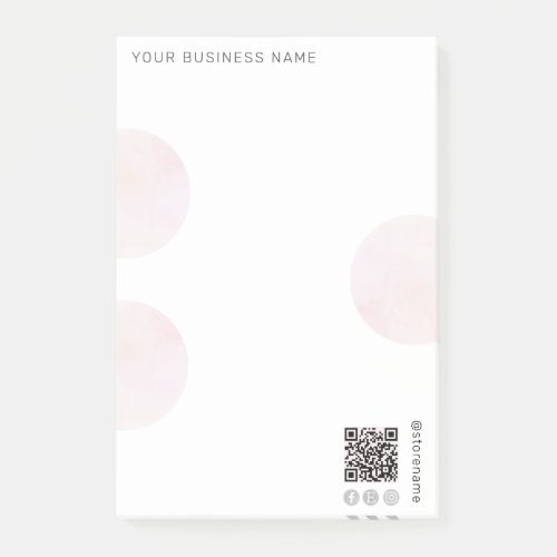 Modern Pink QR Code Professional Business  Post_it Notes