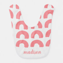 Modern Pink Rainbow Gray Adorable Simple Custom