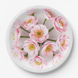 Modern Pink Ranunculus Easter Paper Plates