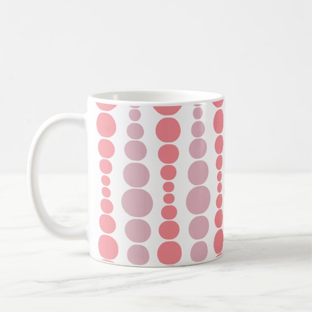 Modern Pink Rectangles Coffee Mug (Left)