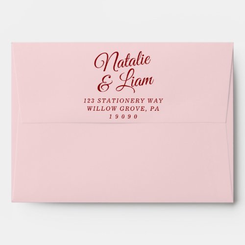 Modern Pink Red Fun Retro Bold Funky Wedding Envelope