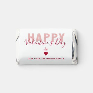 Modern Pink Red Heart Happy Valentine`s Day Script Hershey's Miniatures