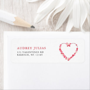 Modern Pink Red Hearts Baby Shower Return Address Label