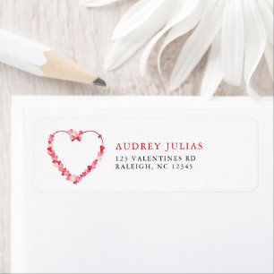 Modern Pink Red Hearts Baby Shower Return Address Label