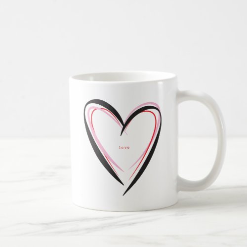 Modern Pink Red Love Hearts Valentines Day Coffee Mug