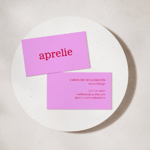 Modern Pink Red Minimalist Creative Professional Business Card