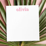 Modern Pink Red Personalized Name Notepad<br><div class="desc">Create your own personalized notepad with custom initial name in pink red color and modern minimal typography.</div>