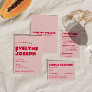 Modern Pink Red Retro Bold Funky Unique Wedding Invitation