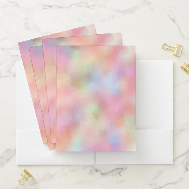 Modern Pink Red Yellow Blue Green Purple Elegant Pocket Folder (In Situ)