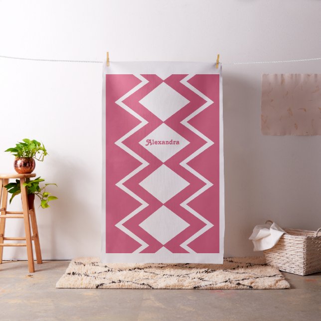 Modern Pink Retro Personalized Fabric (In Situ)