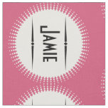 Modern Pink Retro Personalized Fabric