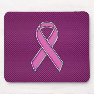 Modern Pink Ribbon Awareness Design Mouse Pad