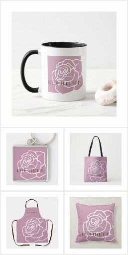 Modern Pink Rose Custom Gifts for Her