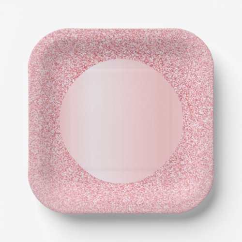 Modern Pink Rose Gold Color Glitter Trendy Paper Plates
