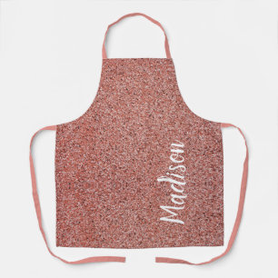 Modern Pink Rose Gold Glitter Chic Personalized Apron