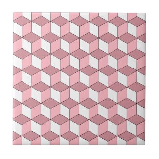 Modern Pink Rose Gold Isometric Pattern