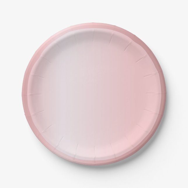 Modern Pink Rose Gold Trendy Template Elegant Paper Plates (Front)