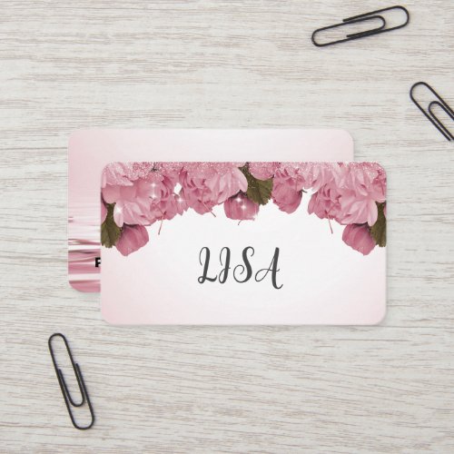Modern pink roses design business card