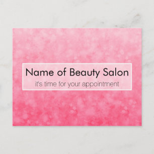 Modern Pink Salon Appointment Soft Chic Bokeh Postcard