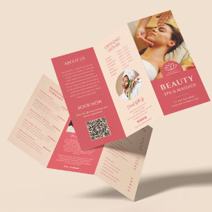Modern Pink Salon Beauty Skincare Trifold Brochure