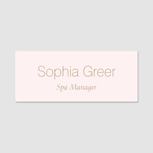 Modern Pink Salon Spa  Name Tag