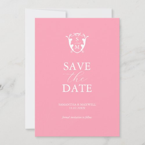 Modern Pink Save The Date