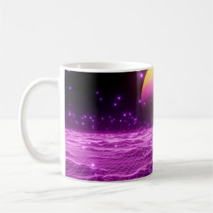 Modern pink sci fi pop art scene3 coffee mug