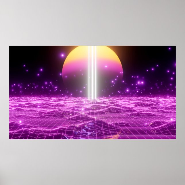 Modern pink sci fi pop art scene3 poster (Front)