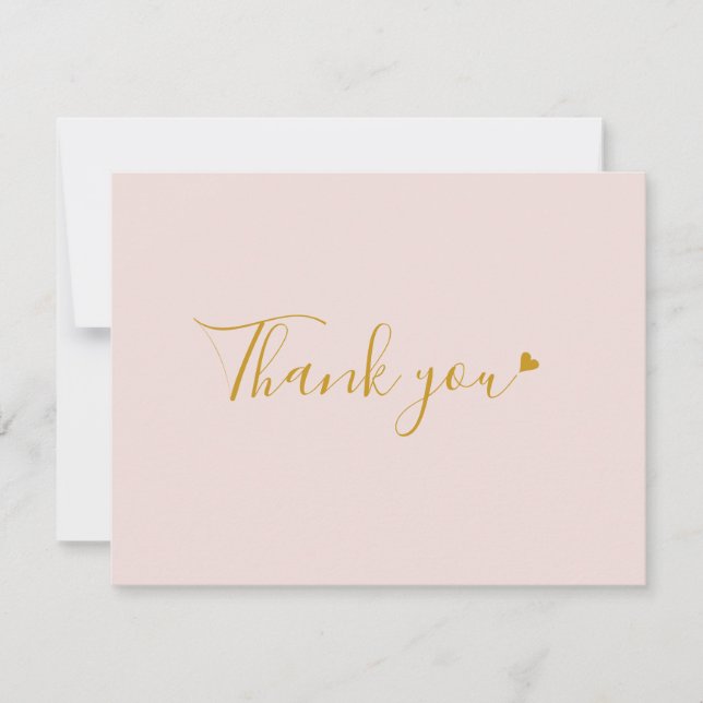 Modern Pink Script Business Thank You Card (Front)