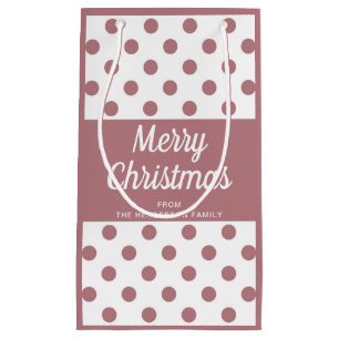 Modern Pink Script Merry Christmas Small Gift Bag