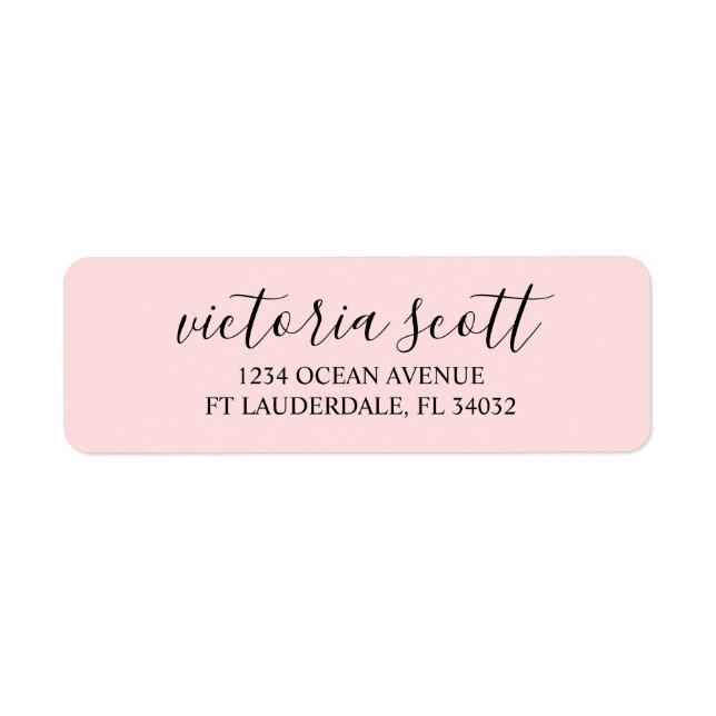 Modern Pink Script Return Address Labels (Front)