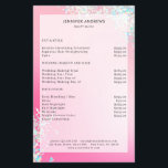 Modern Pink Silver Glitter Salon Price List  Flyer<br><div class="desc">Modern,  pink,  silver,  glitter,  salon,  price list flyer. Edit your product in a few minutes by adding your data. You can change the font/color/position by "further personalization".</div>