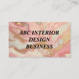 Modern pink silver marble texture and typography business card