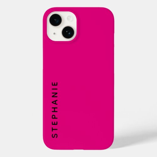 Modern Pink Simple Minimalist Name Case_Mate iPhone 14 Case