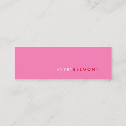Modern Pink Simple Professional Modern   Mini Business Card
