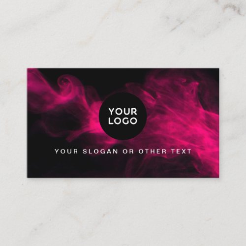 Modern Pink Smoke Logo  QR Code Business Card