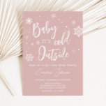 Modern Pink Snowflakes Baby Shower Invitation<br><div class="desc">Welcome your little one with our heartwarming Minimalist Baby Shower Invitation Printable. Personalize to share the joy with your loved ones!

BS980</div>