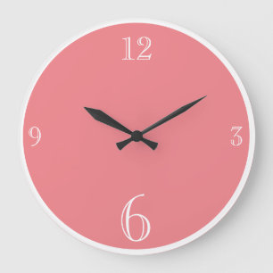 Modern  Pink  Solid Color Basic minimalist Large Clock